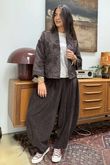 Cabbage Rose Cotton Quilted Jacket Coffee Bean